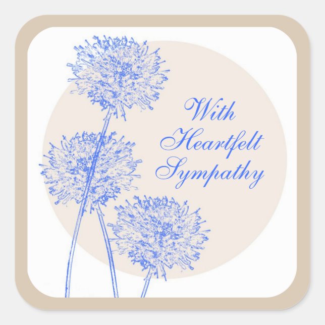 Blue Flowers and Tan Circles Sticker (Front)