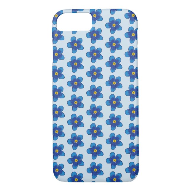 Blue flowers Apple iPhone 8/7, Barely There Case-Mate iPhone Case (Back)