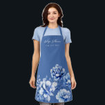 Blue flowers apron<br><div class="desc">Beauty Salon apron</div>