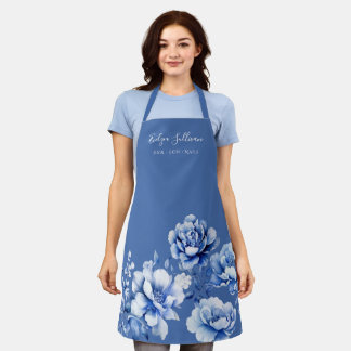 Blue flowers apron