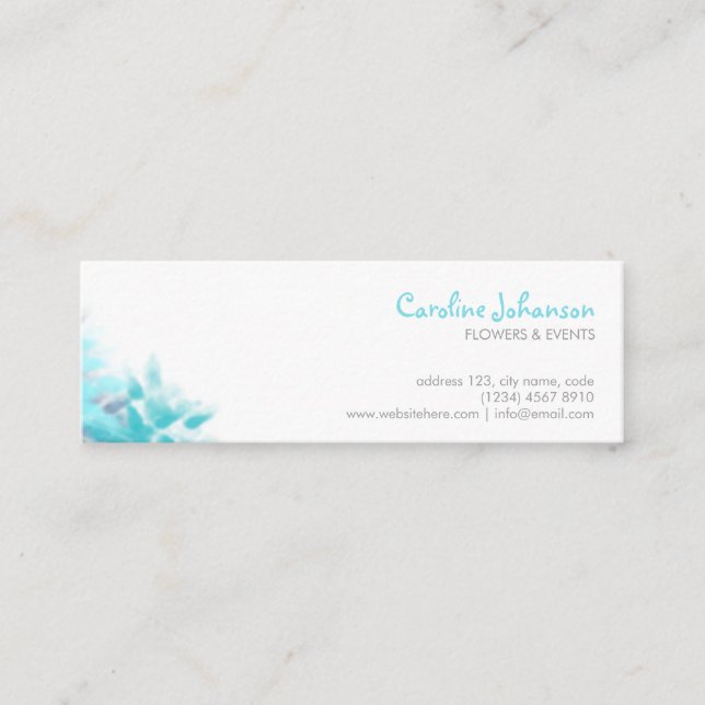 Blue flowers artistic elegant feminine zen card (Front)