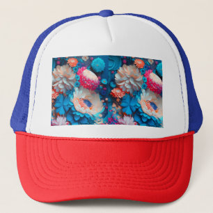 Blue Flowers Background-1 Trucker Hat