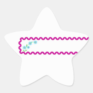 Blue Flowers Background Star Sticker