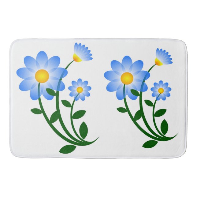 BLUE FLOWERS BATH MAT (Front)