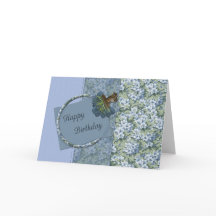 Blue Flowers Birthday Card