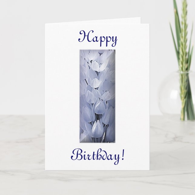 Blue Flowers Birthday Card (Front)