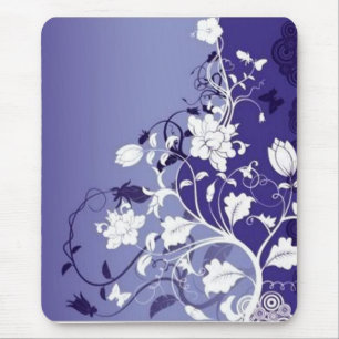 blue-flowers, blue-flowers mouse mat