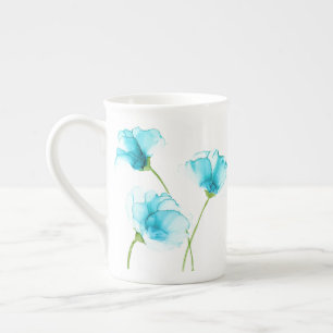 Blue Flowers Bone China Mug