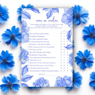 Blue Flowers Bridal shower Over or under game