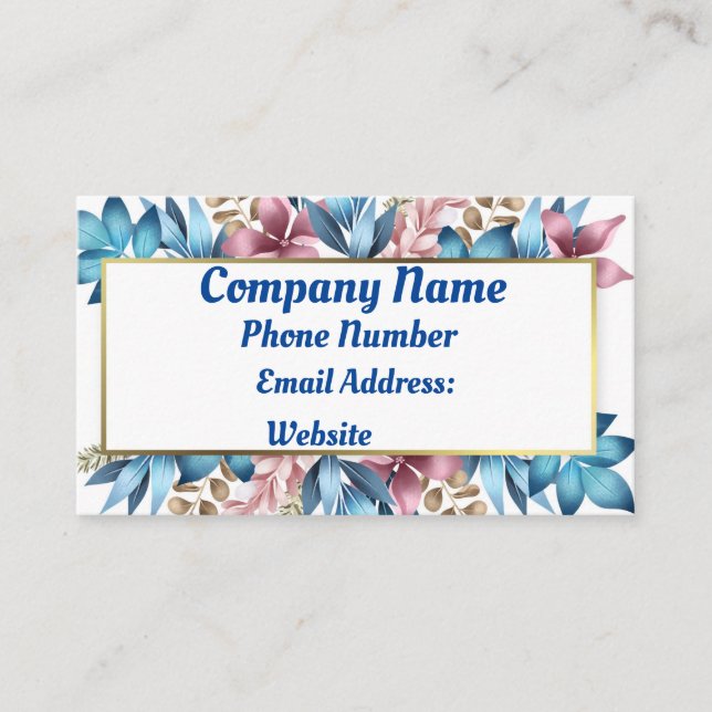 Blue Flowers Business Card (Front)