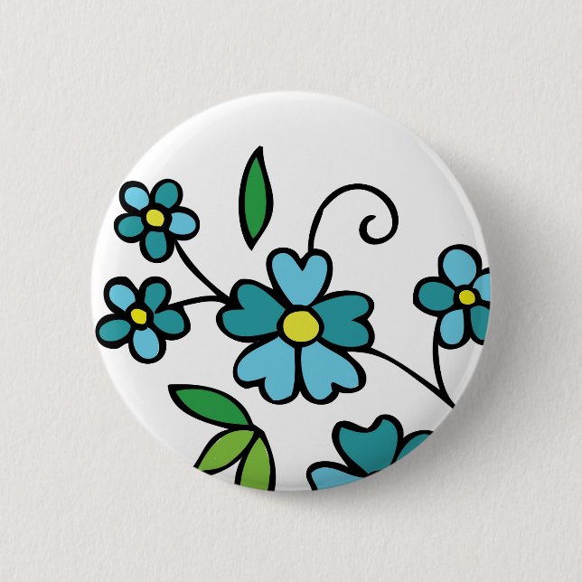 Blue flowers button floral design (Front)