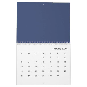 Blue flowers calendar