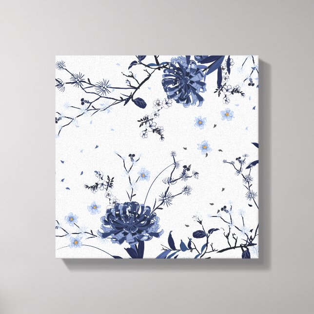 Blue flowers canvas print (Front)