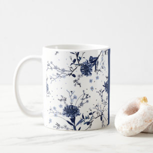 Blue flowers coffee mug