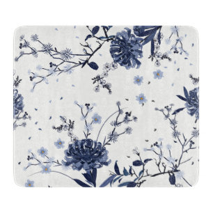 Blue flowers cutting board