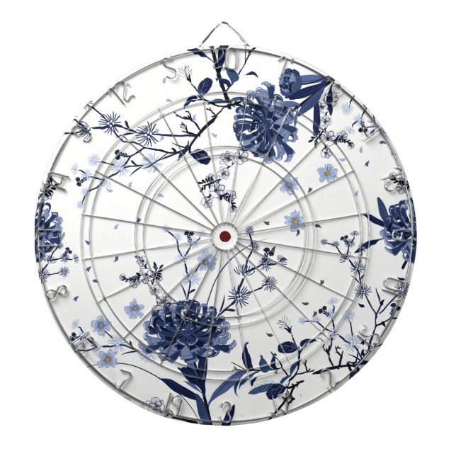 Blue flowers dartboard (Front)