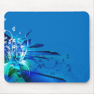 Blue flowers design mouse mat