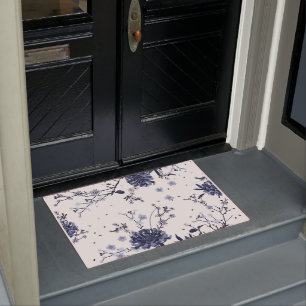 Blue flowers doormat