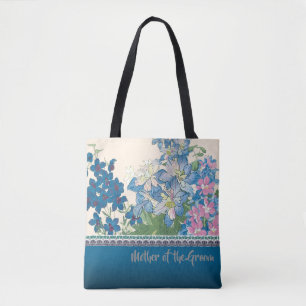 Blue Flowers Favourite Bridesmaid Gift Tote Bag