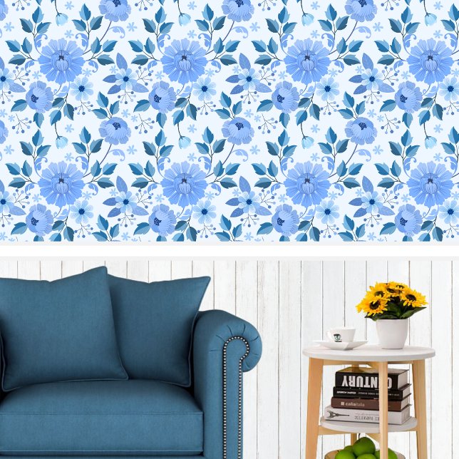 Blue flowers floral elegant wallpaper  (Creator Uploaded)
