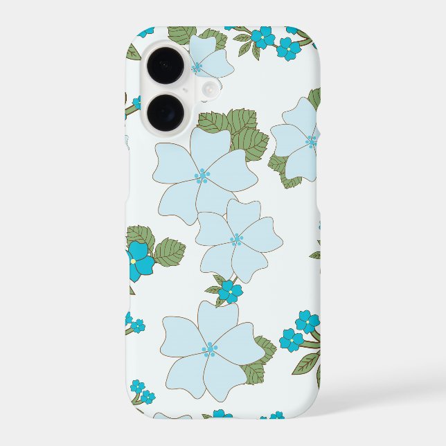Blue Flowers, Floral Pattern, Pattern Of Flowers (Back)