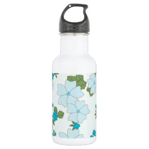 Blue Flowers, Floral Pattern, Pattern Of Flowers 532 Ml Water Bottle