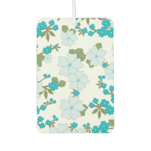 Blue Flowers, Floral Pattern, Pattern Of Flowers Car Air Freshener