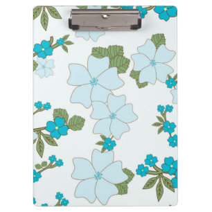 Blue Flowers, Floral Pattern, Pattern Of Flowers Clipboard