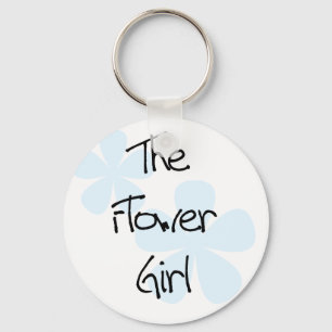 Blue Flowers Flower Girl Key Ring