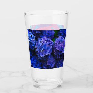 blue flowers glass