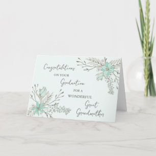 Blue Flowers Great Grandmother Graduation Card