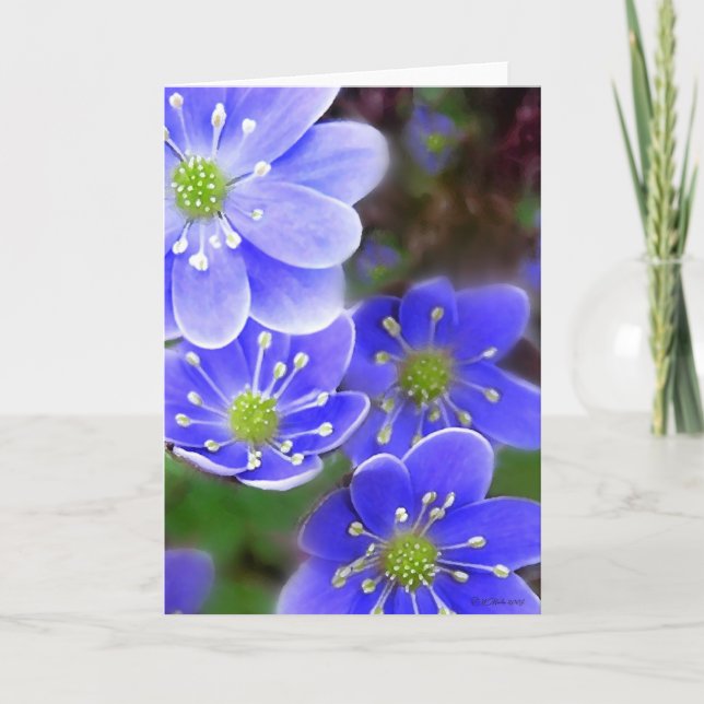 Blue Flowers-GReeting Card (Front)