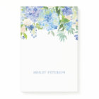 Blue Flowers hydrangea Personalised Post-it Notes