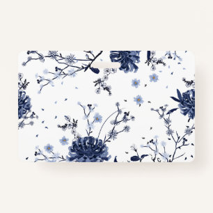 Blue flowers ID badge