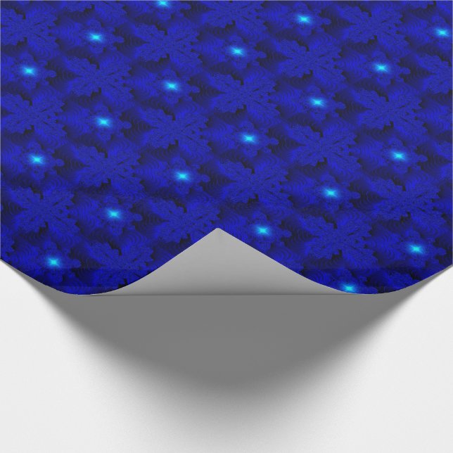 Blue Flowers in 3D , Artdeco Wrapping Paper (Corner)