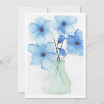 Blue flowers in a vase Note Cards