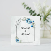 "Blue Flowers" Invitation