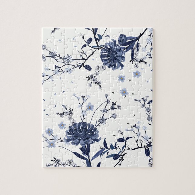 Blue flowers jigsaw puzzle (Vertical)