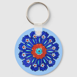 Blue Flowers Key Ring