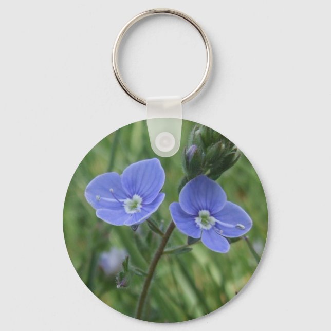 Blue Flowers Keychain (Front)