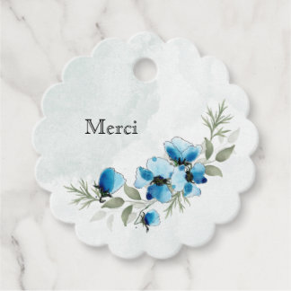 Blue Flowers Label