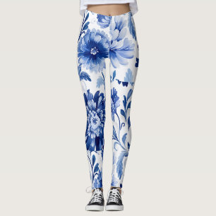 Blue Flowers Leggings