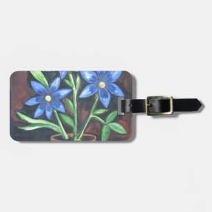 Blue Flowers Luggage Tag