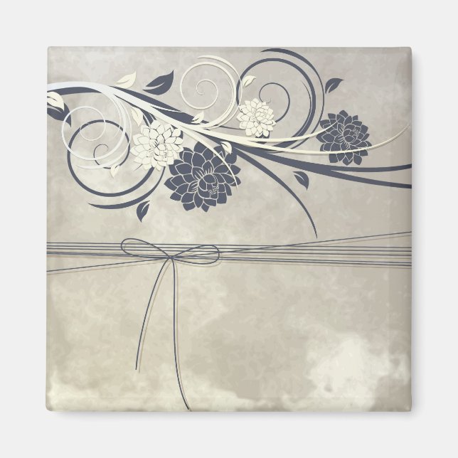 Blue Flowers Magnet (Front)