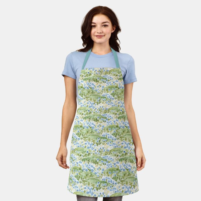 Blue Flowers Meadow Apron (Worn)
