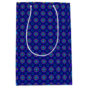 blue flowers   medium gift bag