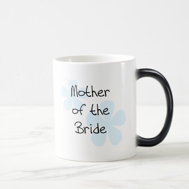 Blue Flowers Mother of Bride Magic Mug (Right)