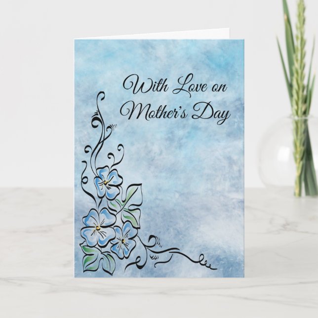 Blue Flowers Mother's Day Card (Front)