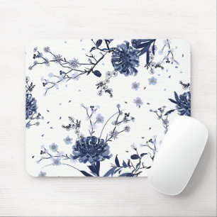 Blue flowers mouse mat
