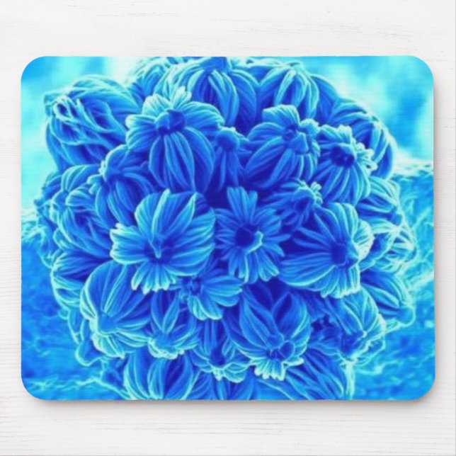 Blue Flowers Mouse Mat (Front)